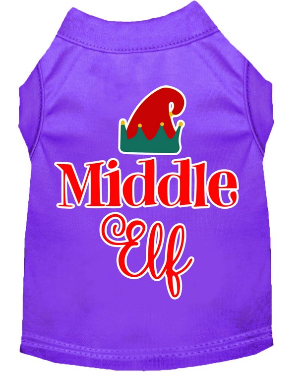 Middle Elf Screen Print Dog Shirt Purple XS